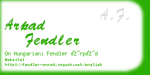 arpad fendler business card